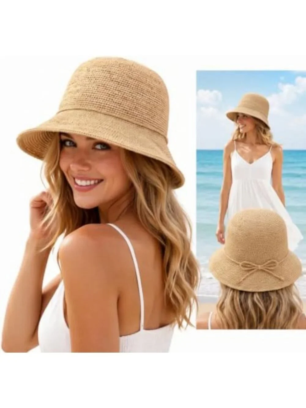 Trendy Women's Summer Bucket Hat - Stylish Straw Sun Hat for Beach Days